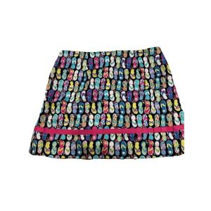Bamboo Traders Size 12 Skort Sandal Skirt  Pink Ribbon Trim Stretchy I22